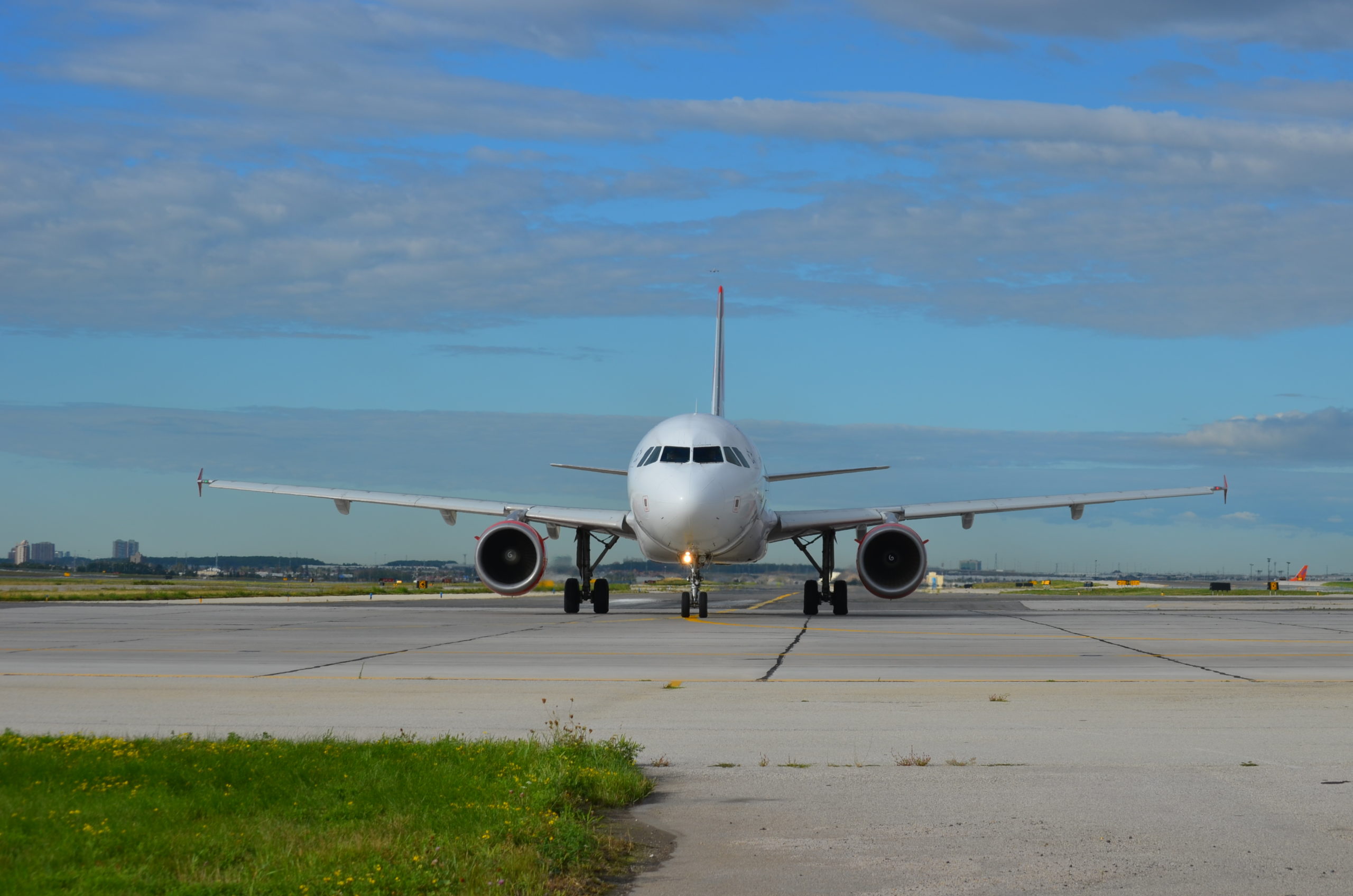 airplane on a tarmac.