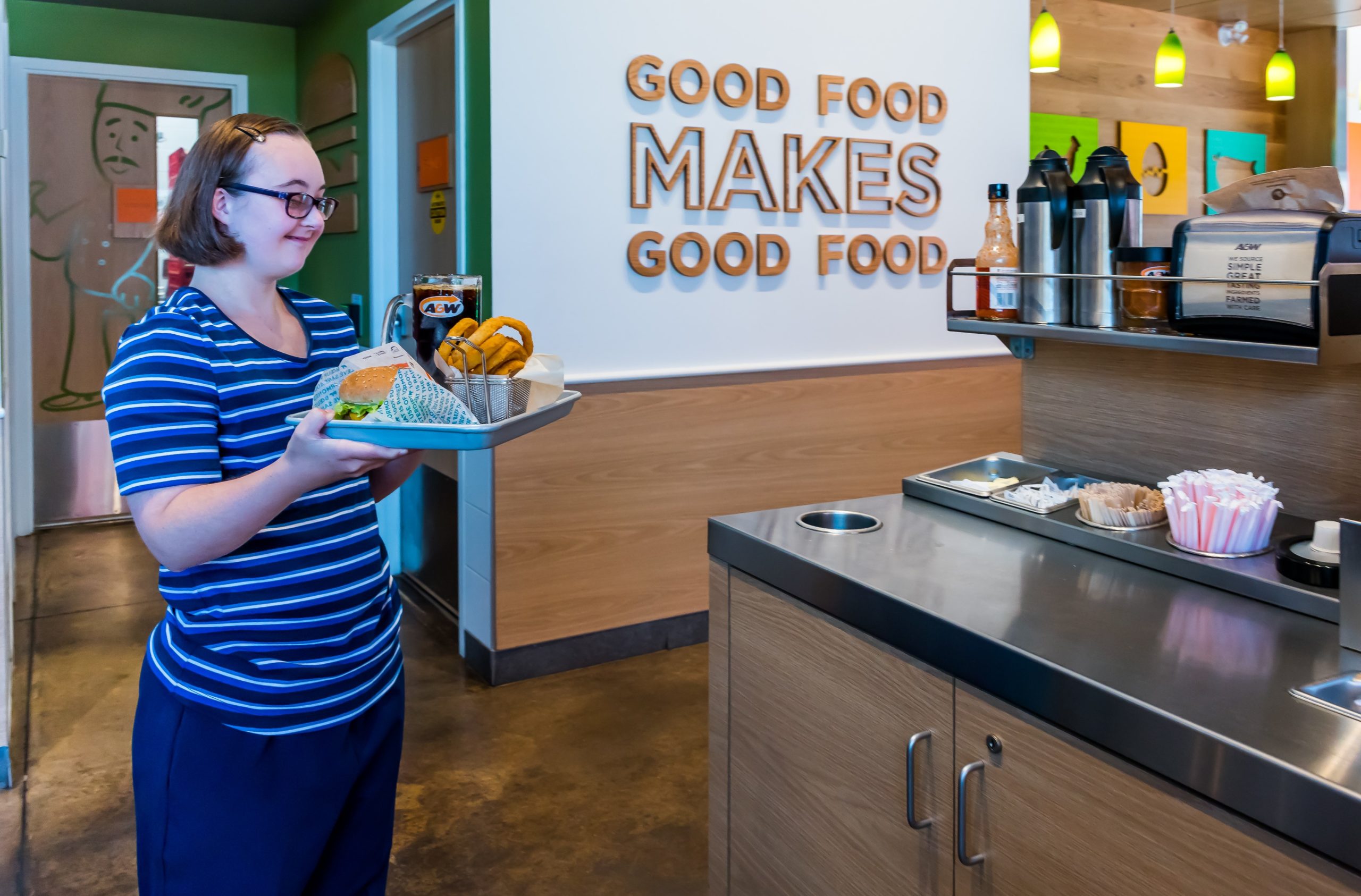 Woman at A&W.